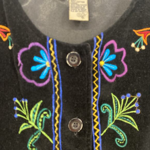 Vintage Velvet Jacket π Embroidered Boho Festival Style - Picture 2 of 10